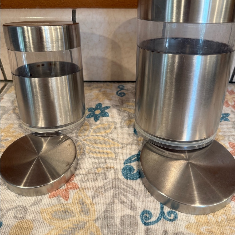 Crate&Barrel Brushed Metal Canister - Picture 8 of 8